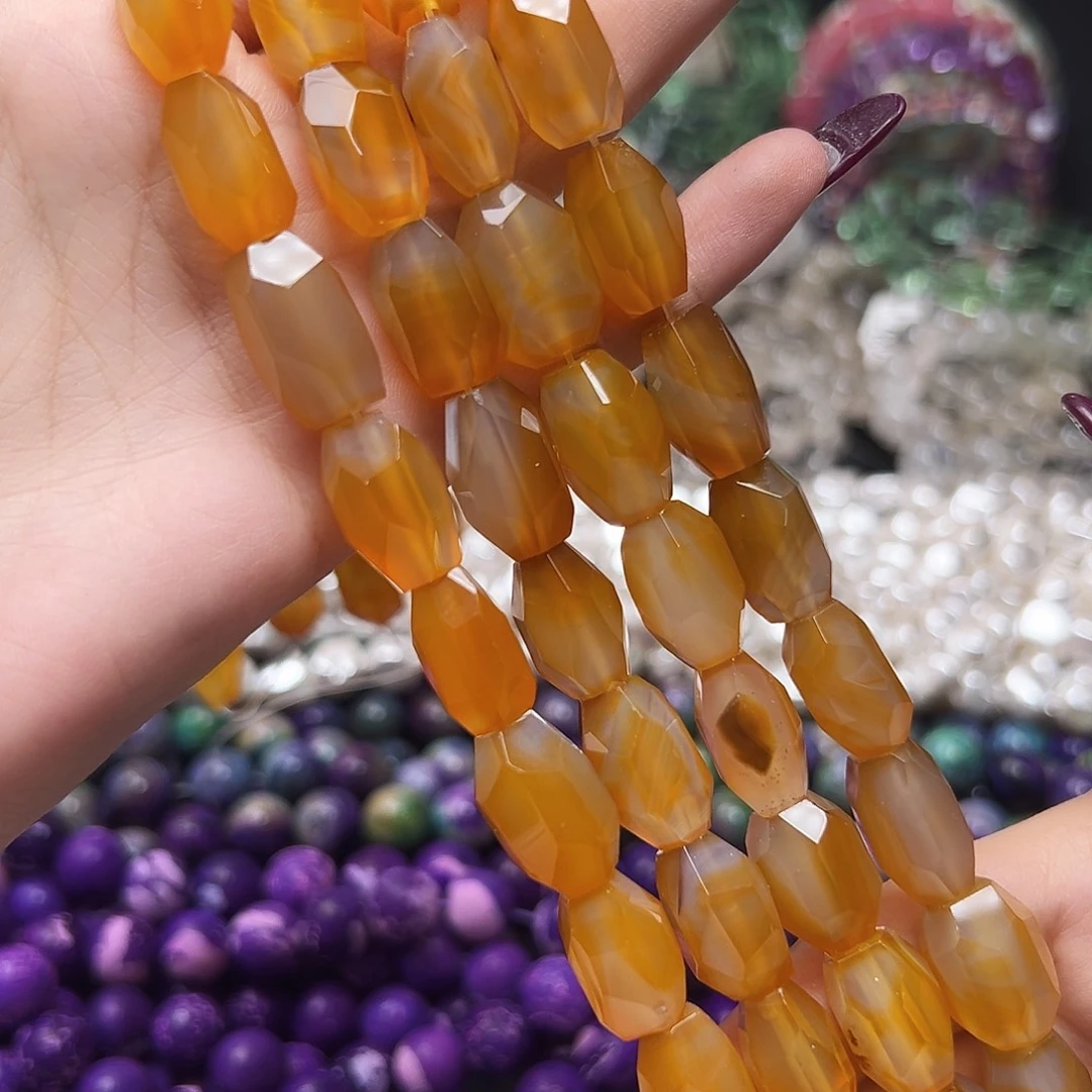 玛瑙/玉髓足银镶嵌珠宝半成品M160玛瑙钻切17.2*11.7mm