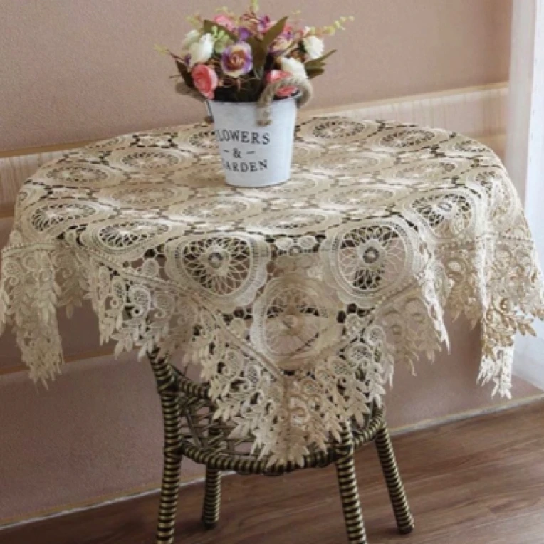 欧式镂空蕾丝床头柜罩多用盖布布艺小方巾冰箱洗衣机微波炉盖巾