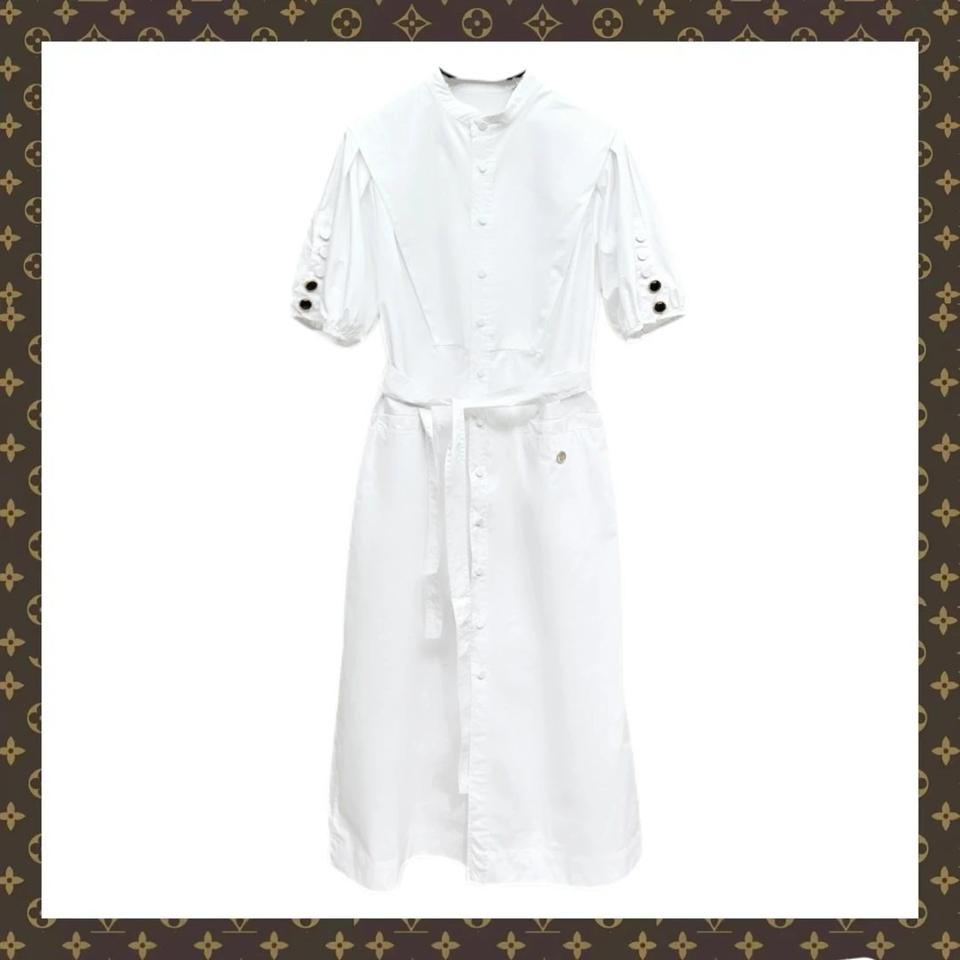 【YS定制】EL049  LLL白色衬衫连衣裙