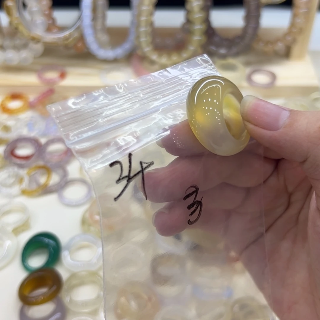 玛瑙/玉髓戒指合金34港12