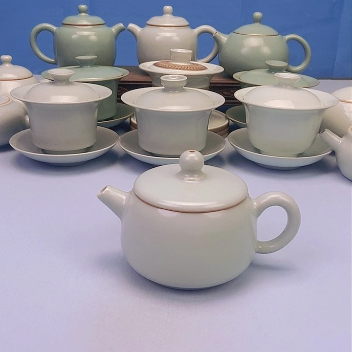 壶仿古月白梨壶原矿原釉原产地