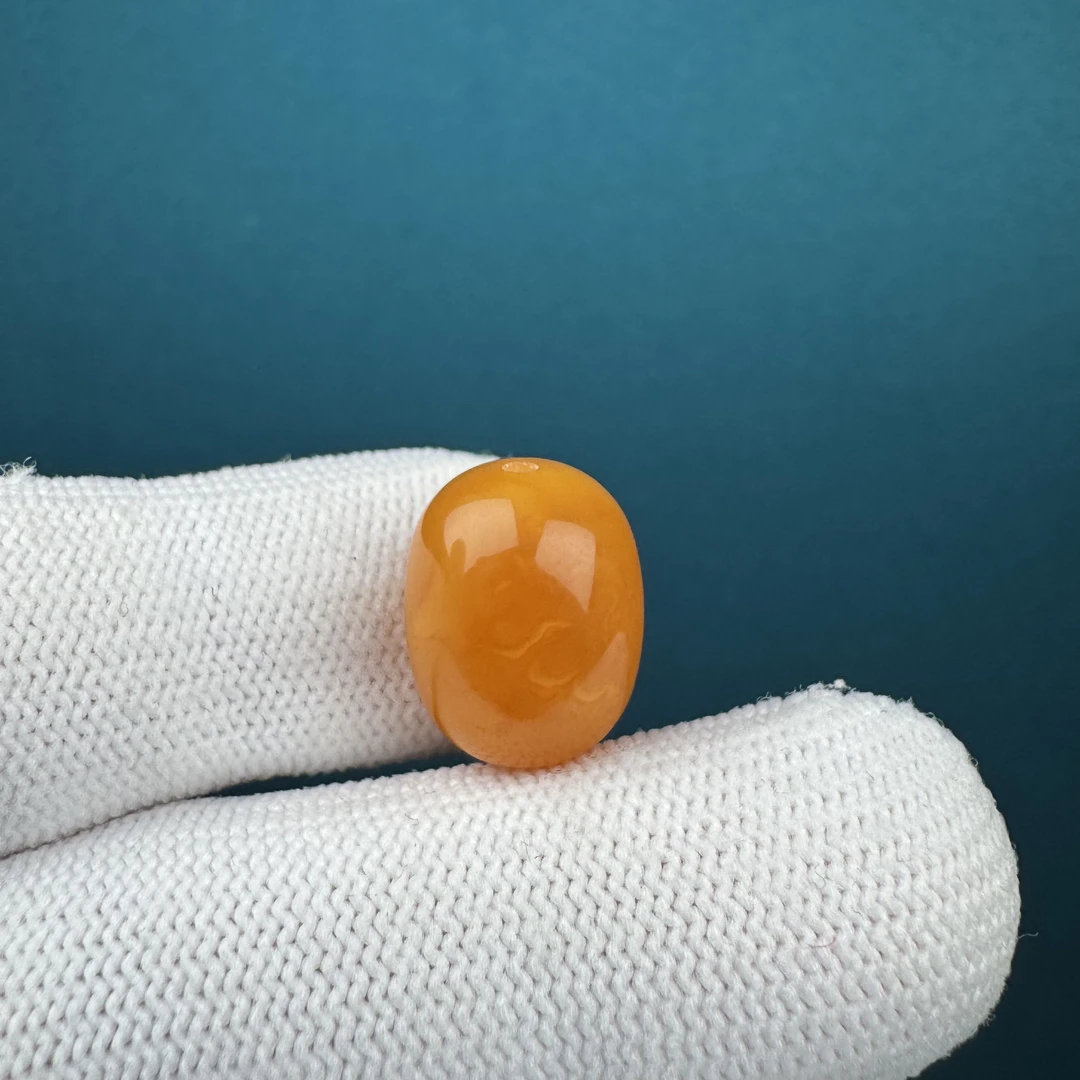 K7775天然蜜蜡 鸡油红枣珠 12.4*15.7mm支持复检 假一罚四