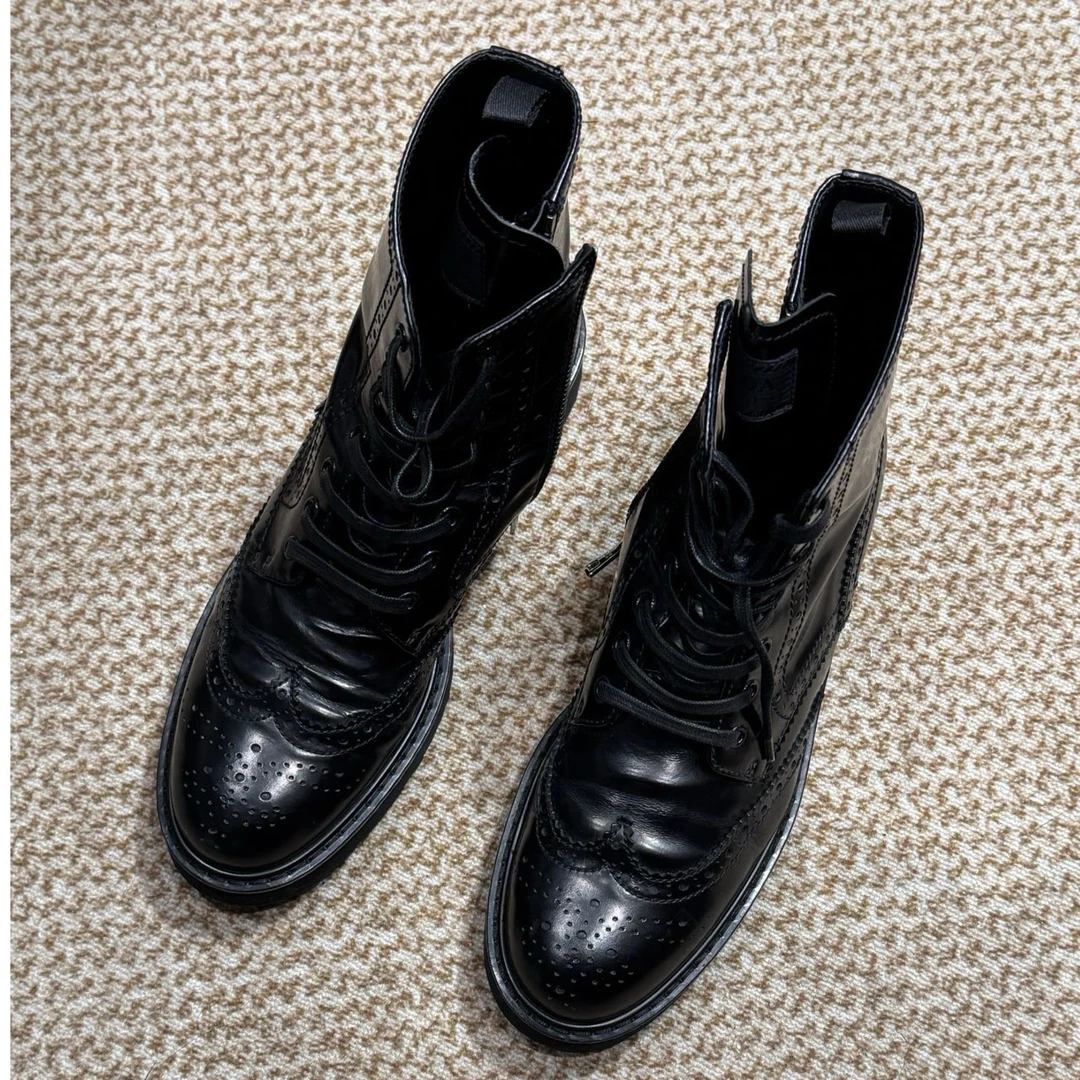 99新 Prada/普拉达 葡萄籽奢潮/prada 巴洛克短靴38/2543