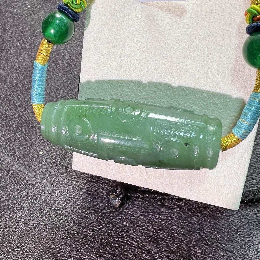 和田玉碧玉锁骨珠大珠勒子吊坠