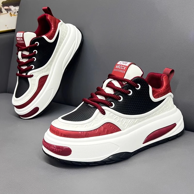 狂暴公牛男鞋秋季新款厚底增高老爹鞋百搭运动休闲小白潮板鞋男生