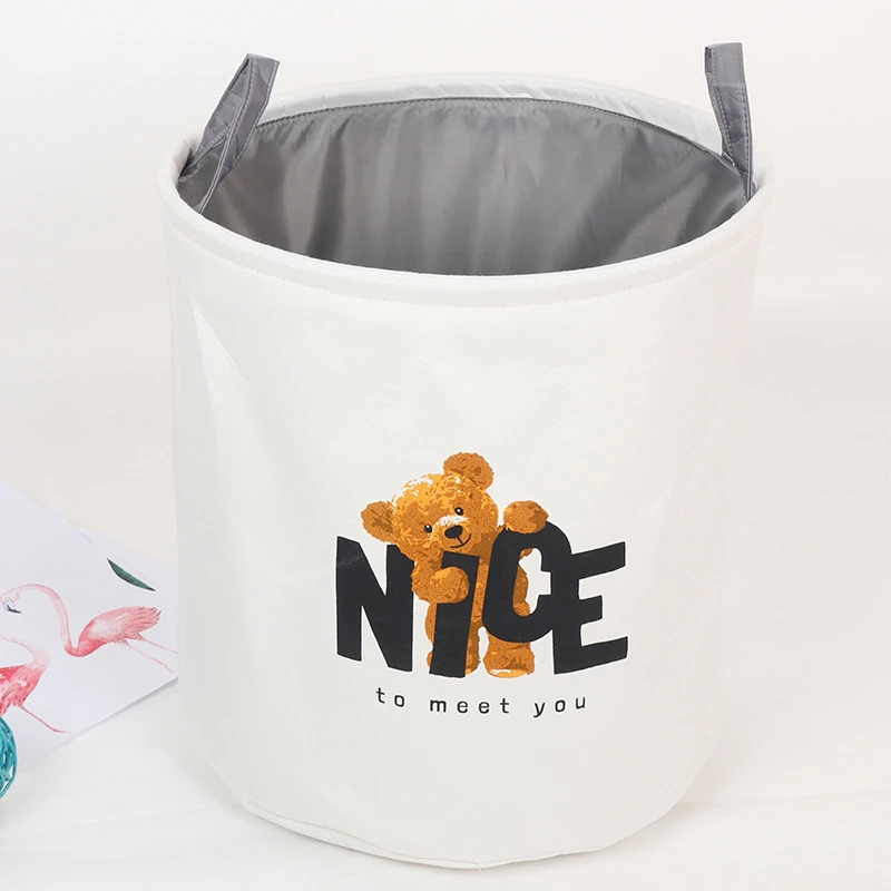 毛绒玩具收纳卡通收纳篮脏衣篮布艺玩具收纳桶衣物筐收纳桶洗衣篮