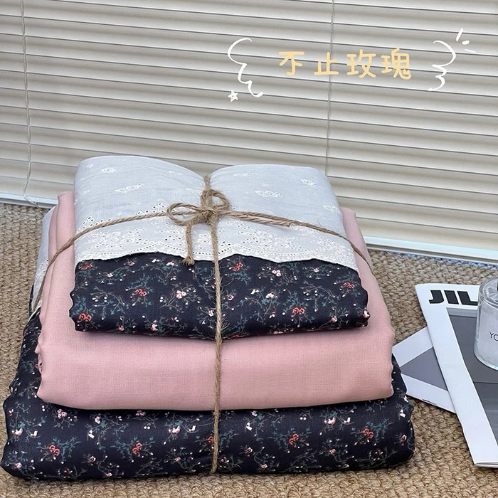 全棉双层纱花边款四件套