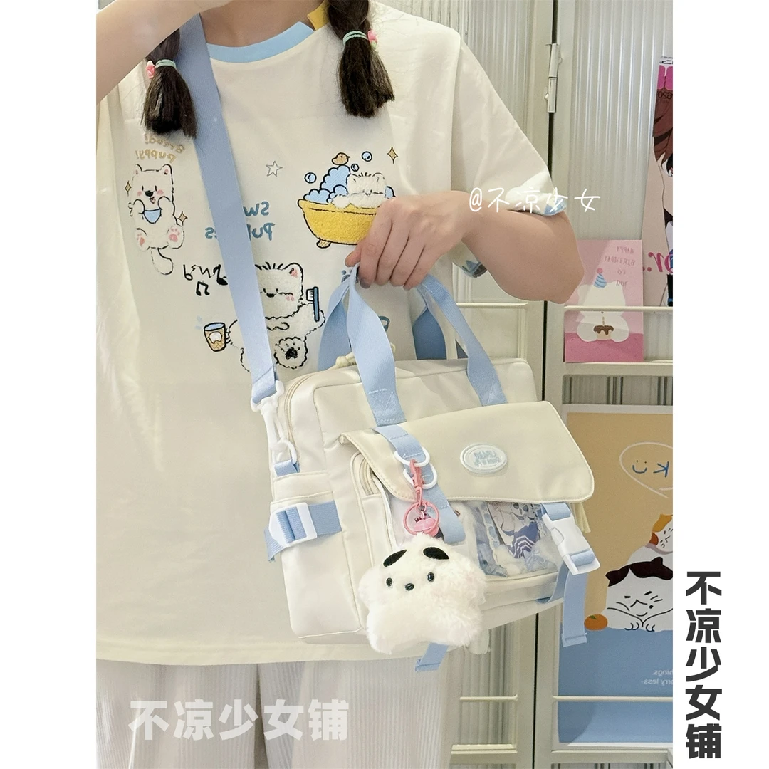 二次元透明斜挎包简约百搭小众手提单肩包吧唧谷子小食量痛包娃包