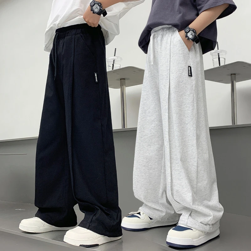 男童夏季薄款阔腿休闲裤2025新款中大童宽松透气长裤垂感防蚊裤潮