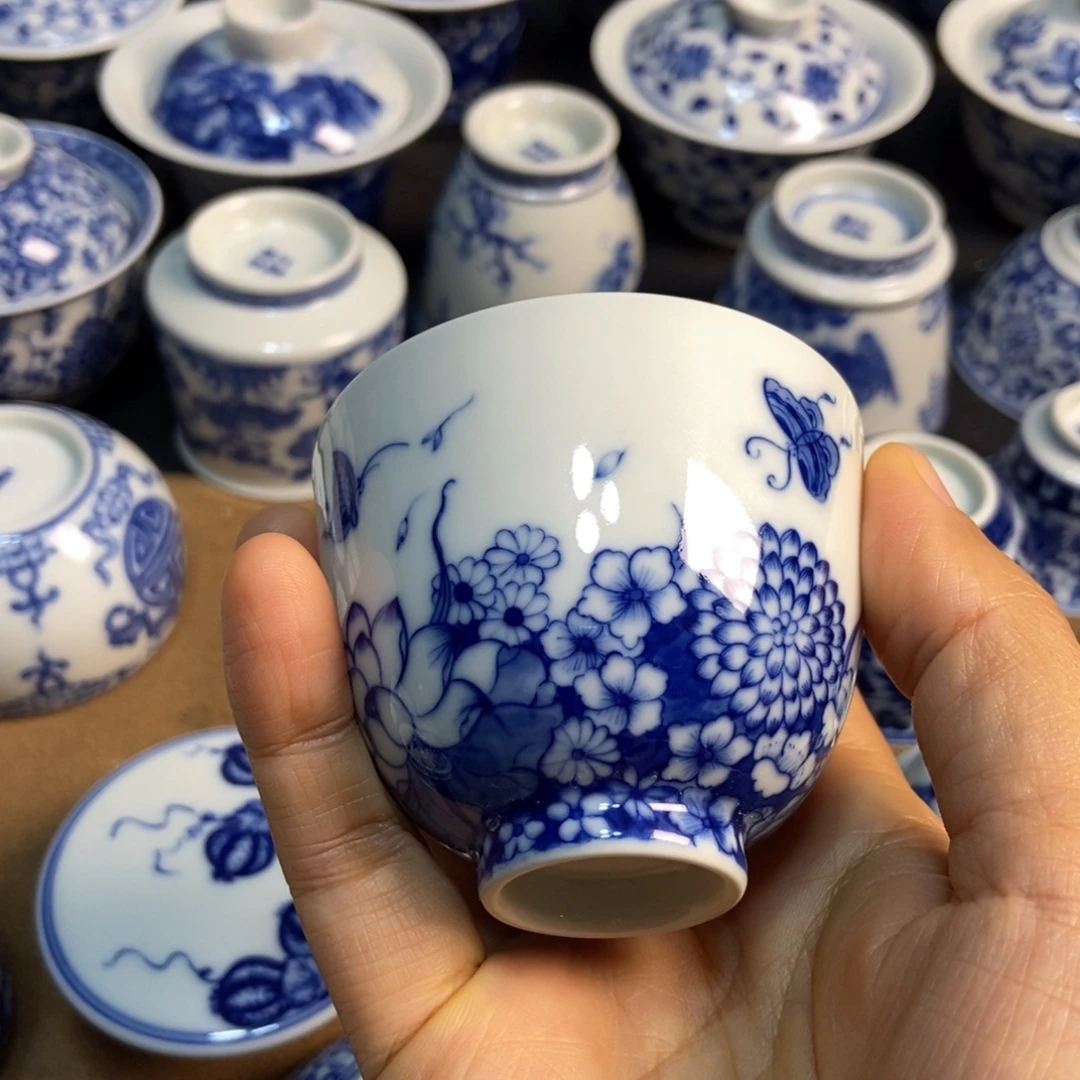 茶***文陶瓷柴直口蝶恋花主人杯