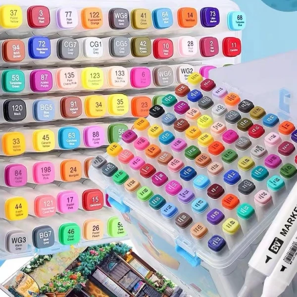 847-36色/48色盒装手提便携双头马克笔