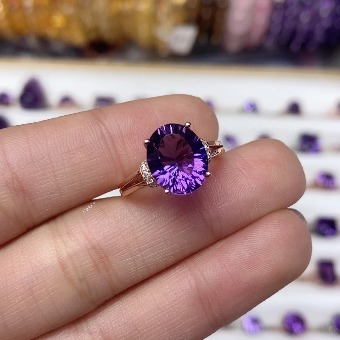 银S925镶嵌珠宝半成品紫晶