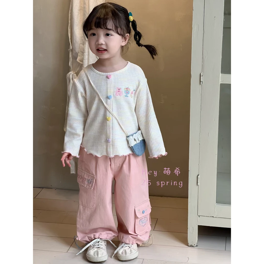 春季套装组合HD204（汉服）杏色上衣+粉裤子