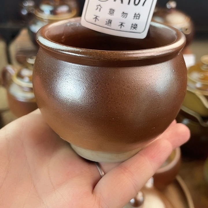 壶建水紫陶白泥柴烧杯
