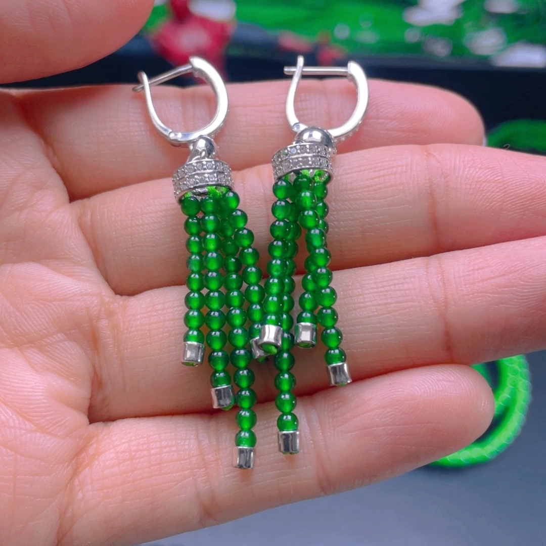 翡翠项链银S925镶嵌，1