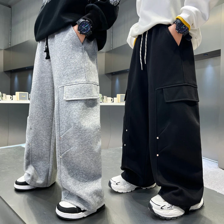 裤子韩版秋季纯色男童中大童