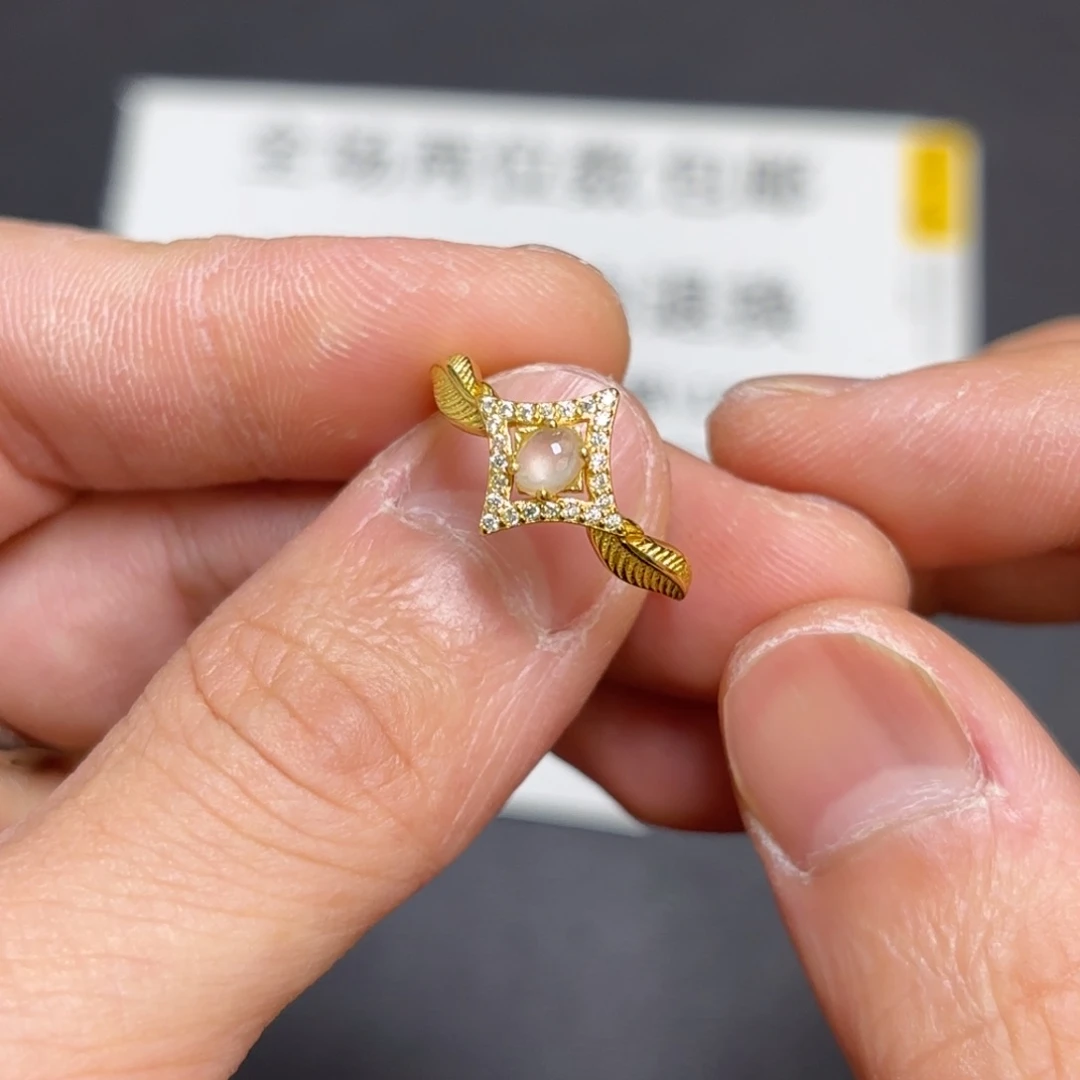 翡翠银S925镀金镶嵌颈饰