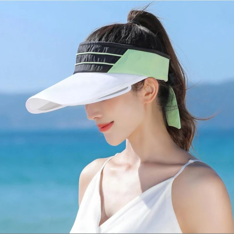 玲姐定制-夏天韩版户外防晒遮阳空顶帽字母款太阳帽新102508