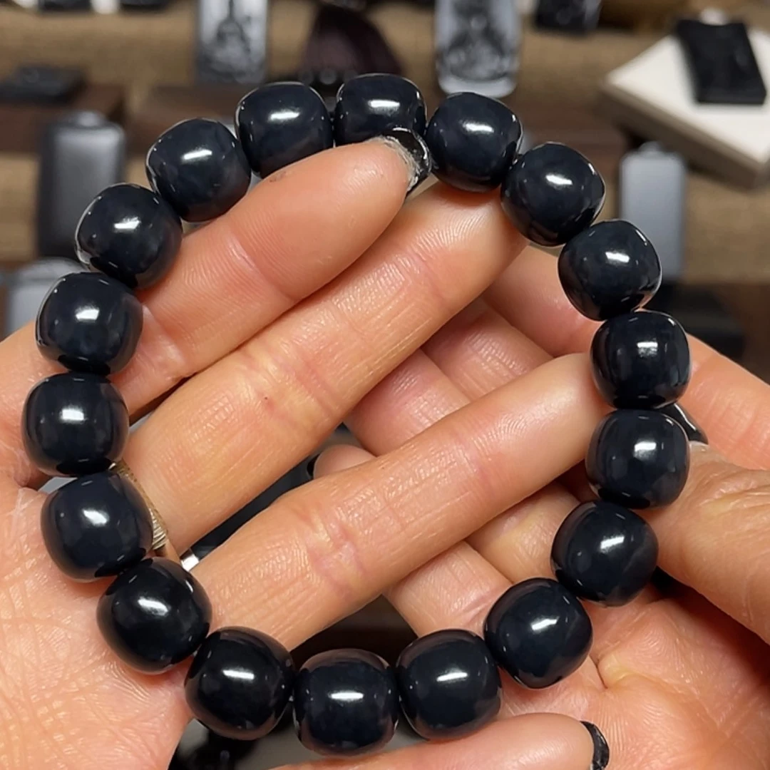 【闪购商品】和田玉（墨玉）手串未镶嵌行**航福利版卡12老型