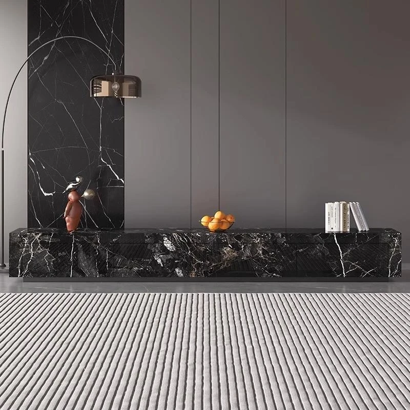 岩板电视柜带抽屉储物意式极简轻奢现代落地客厅家用简约地柜地台