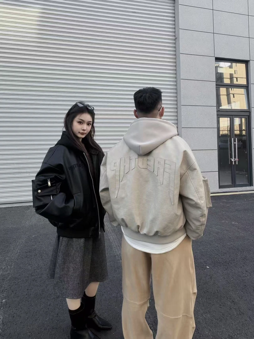 到位25ss冬季可拆卸荔枝纹皮衣羽绒白鸭绒羽绒服情侣皮衣66812