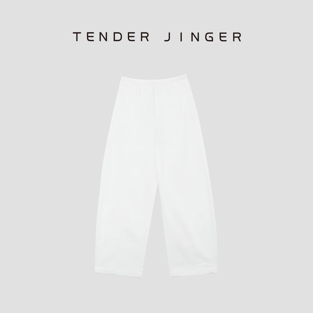 Tender Jinger【黑标】简约直筒高腰休闲弯刀裤T53SAI41014