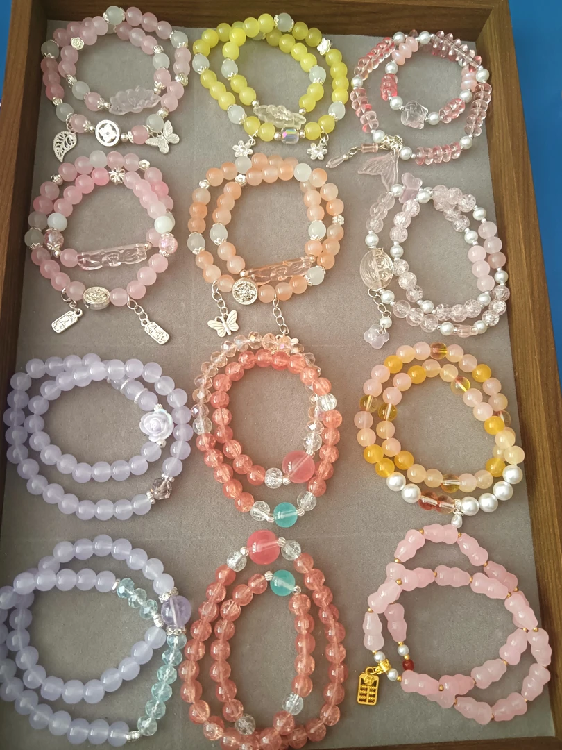 合金琉璃手链 双圈重工琉璃手链（盲盒）双圈手工时尚百搭手链