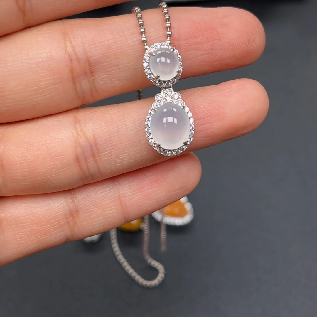 翡翠银S925镶嵌吊坠(不含链)