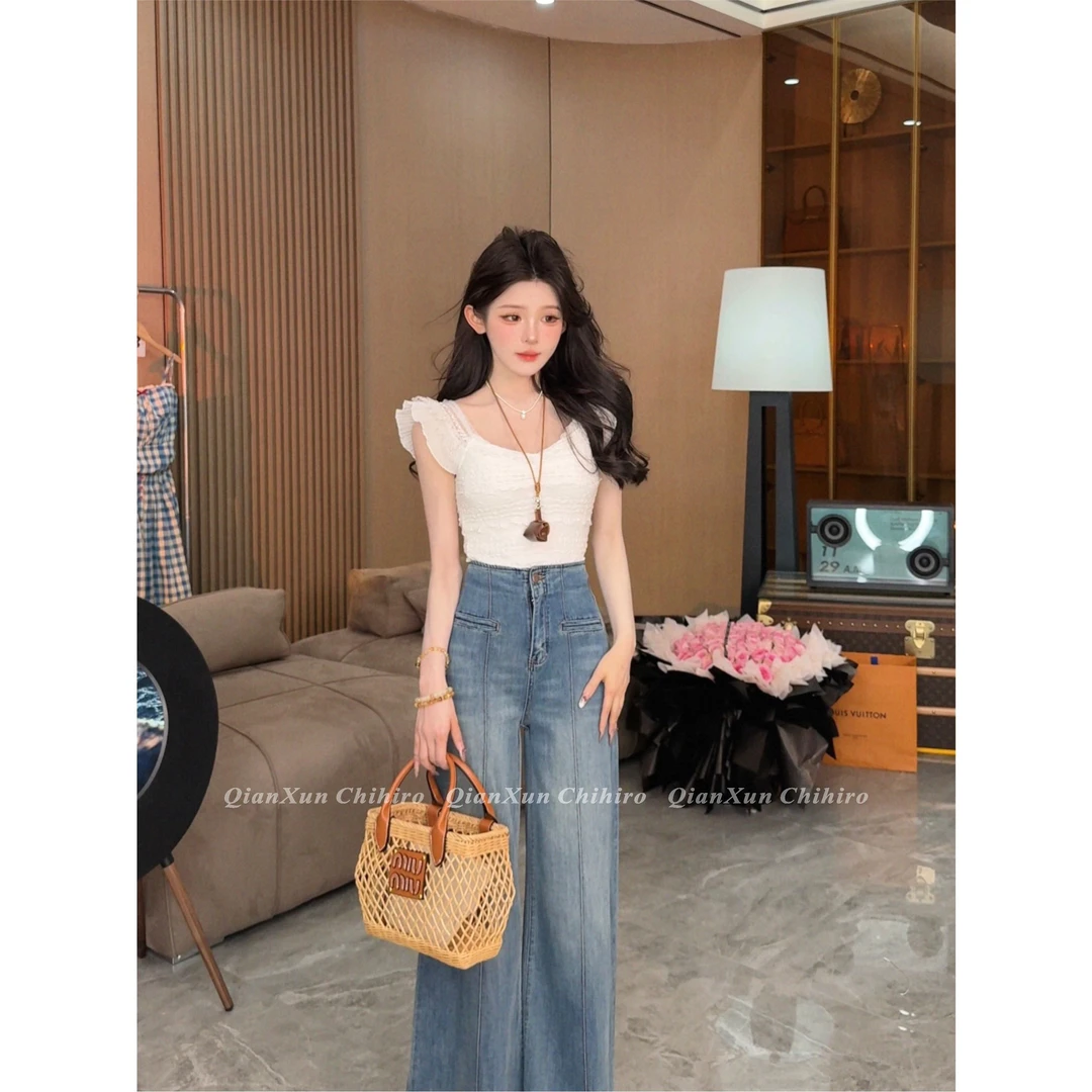 【千寻严选】夏季时尚气质修身显瘦辣妹小众百搭减龄上衣C5SY8748A