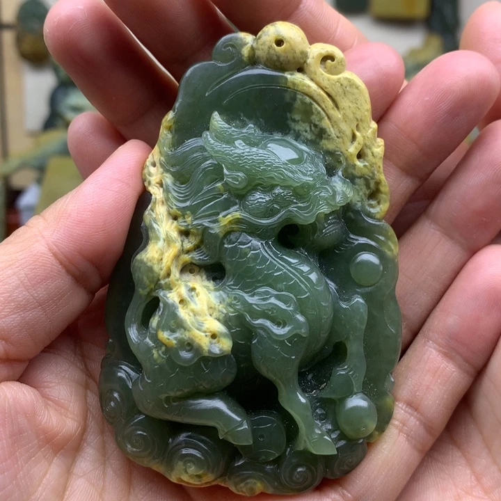 【闪购商品】岫岩河磨玉（透闪石质玉）吊坠未镶嵌拒****