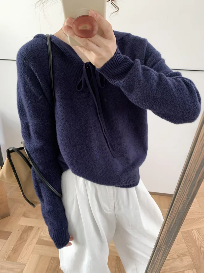 春秋冬带披肩毛针织衫时尚慵懒风