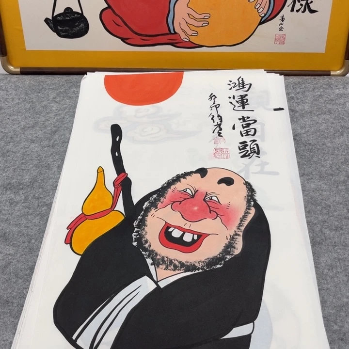 国画手绘禅意画一物一拍
