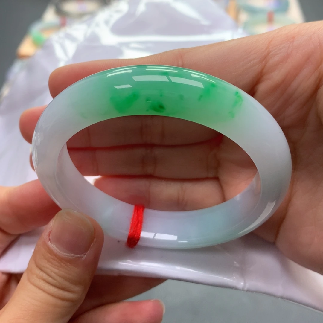 翡翠未镶嵌手镯39号53正牛奶阳春白雪中大万品质包容漏强推强推