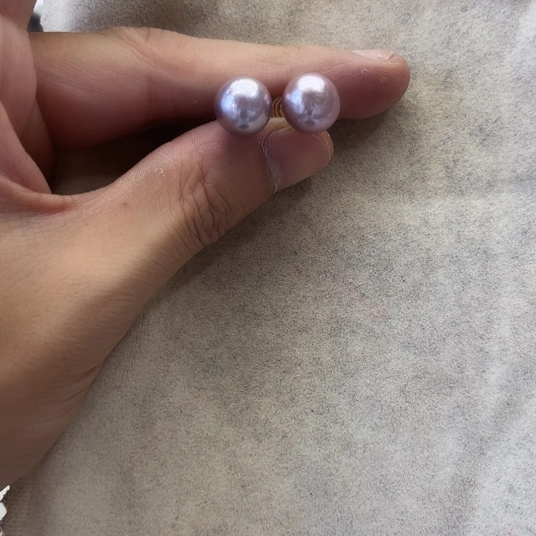 银S925镶嵌淡水珍珠耳饰