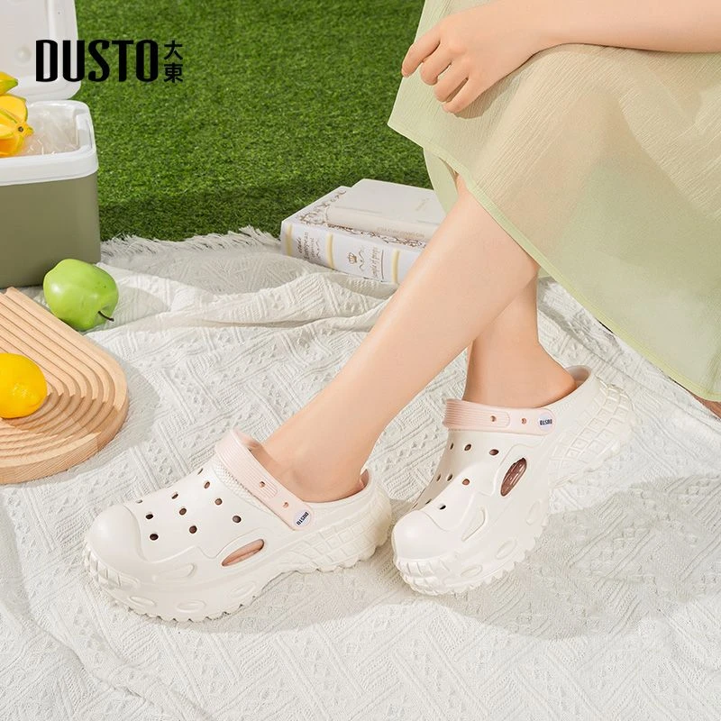 大东时尚透气洞洞鞋女2025夏季外穿百搭舒适厚底轻便凉鞋女款8098