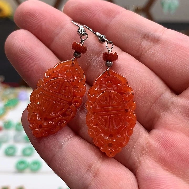 翡翠未镶嵌耳饰天然翡翠