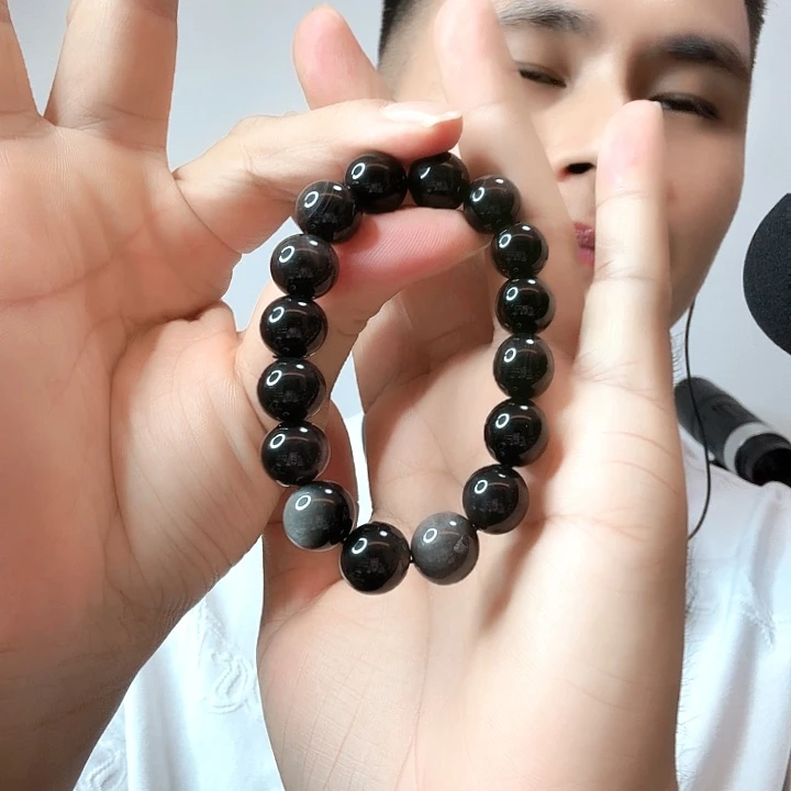 黑曜岩未镶嵌手链