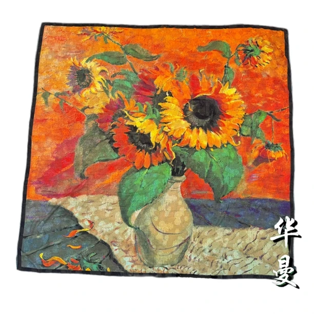 【葵藿倾阳】140CM香云剪花方巾优雅气质百搭中国风长巾披肩9月1