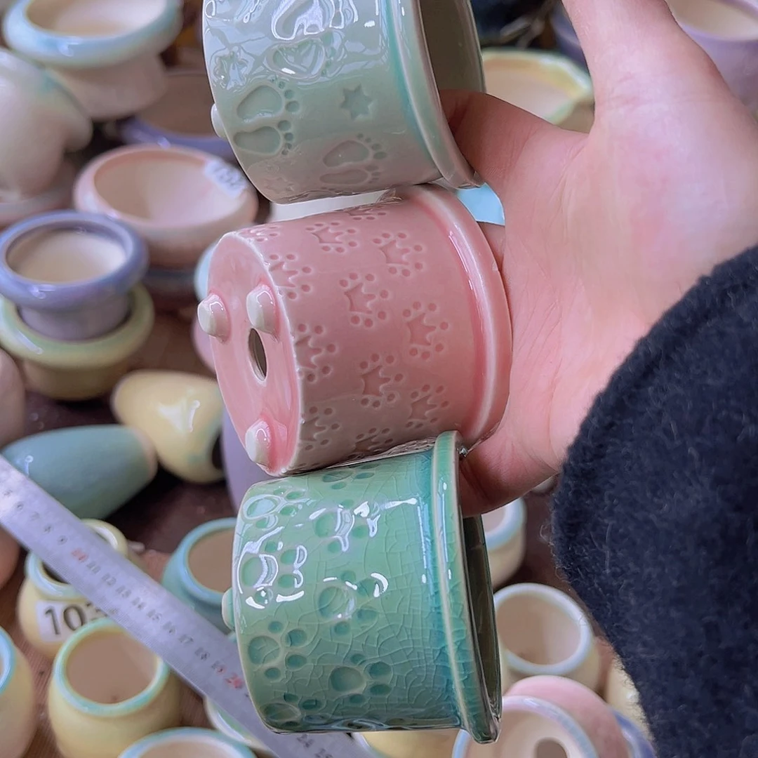 红陶陶瓷花盆满12包邮