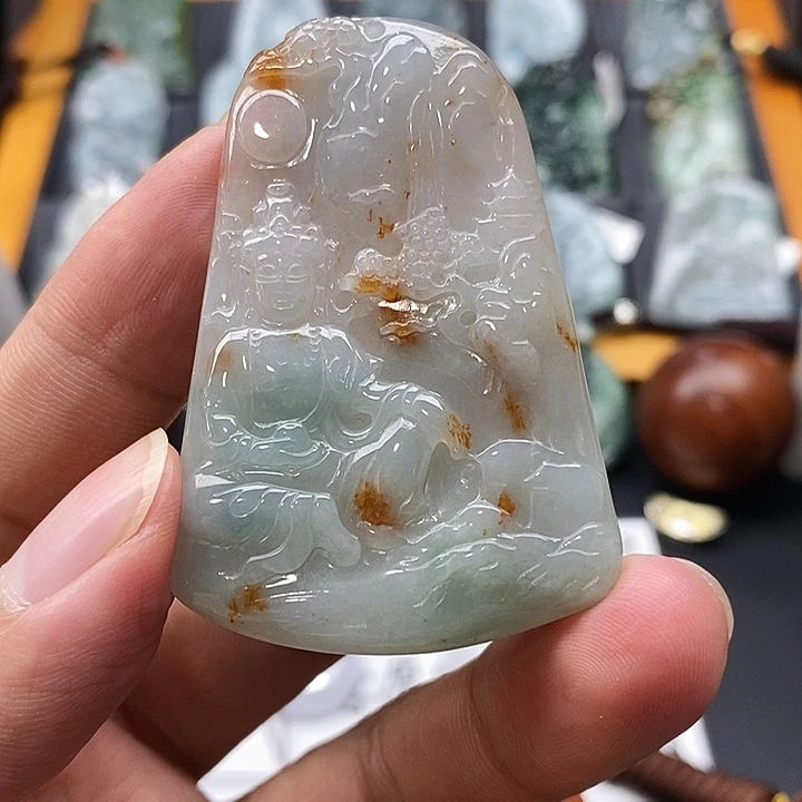 翡翠未镶嵌吊坠(不含链)挂件