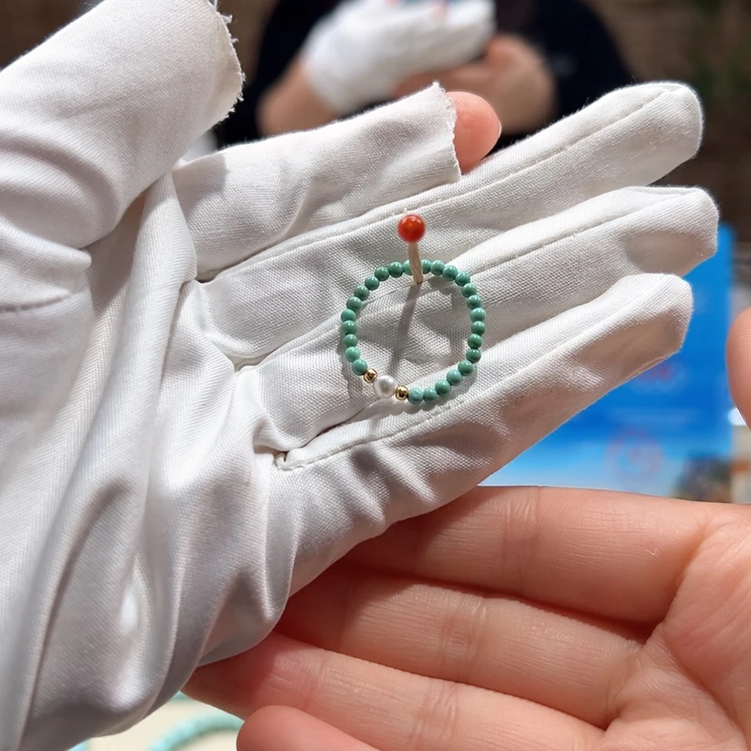 南红玛瑙未镶嵌02小米珠戒圈卡2+