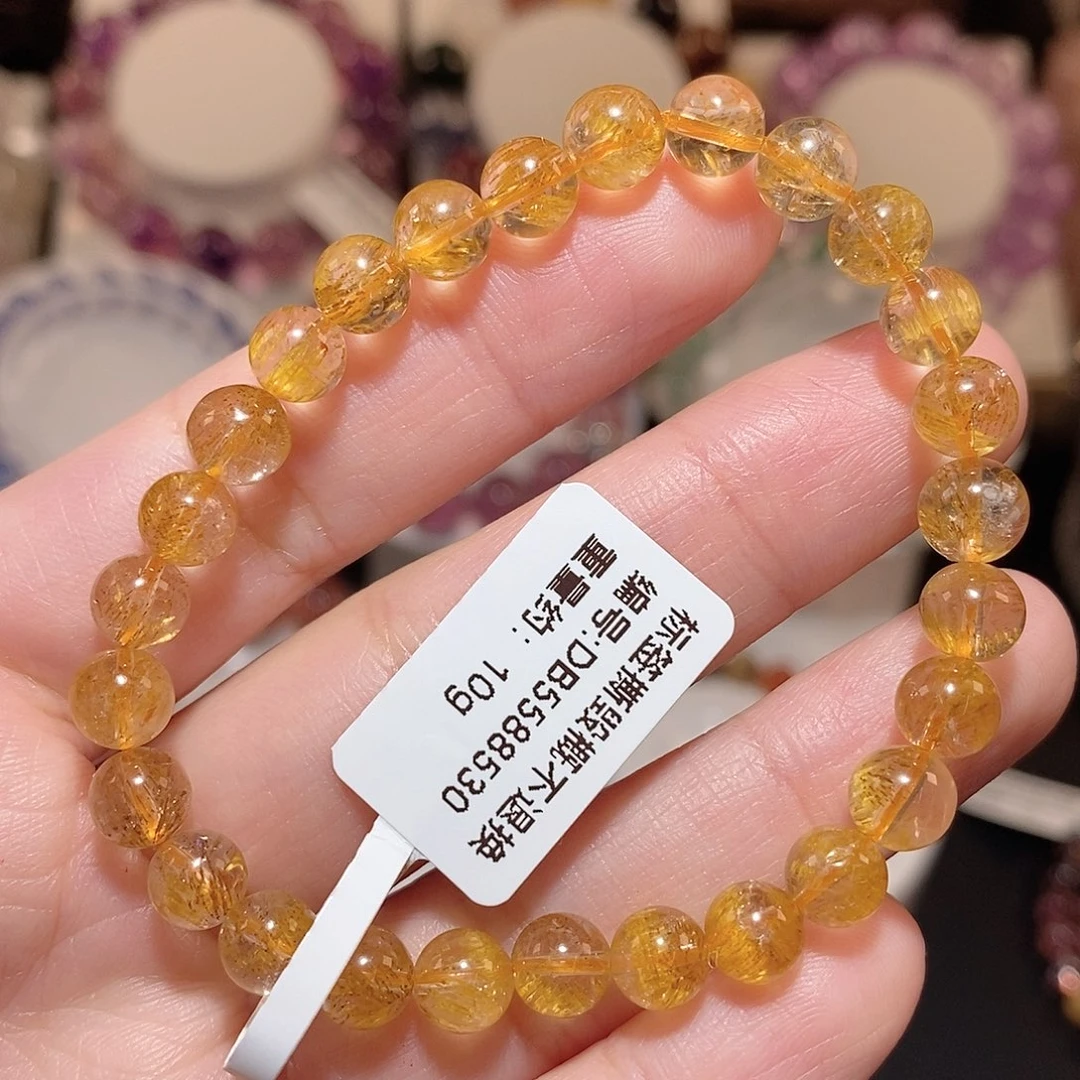 水晶手链未镶嵌F黄金超七6.5
