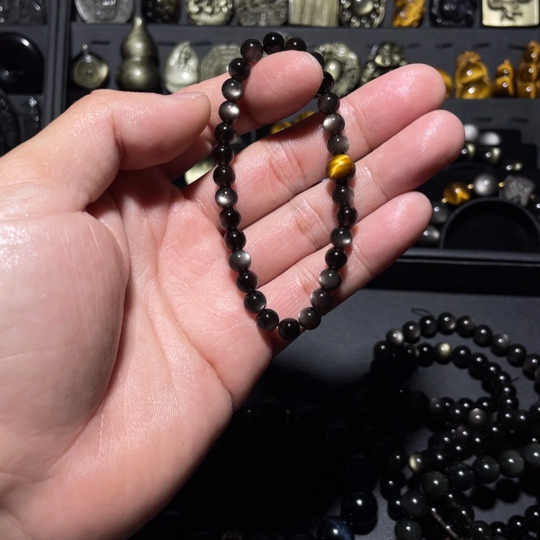 未镶嵌黑曜岩珠宝奇石铃***舞