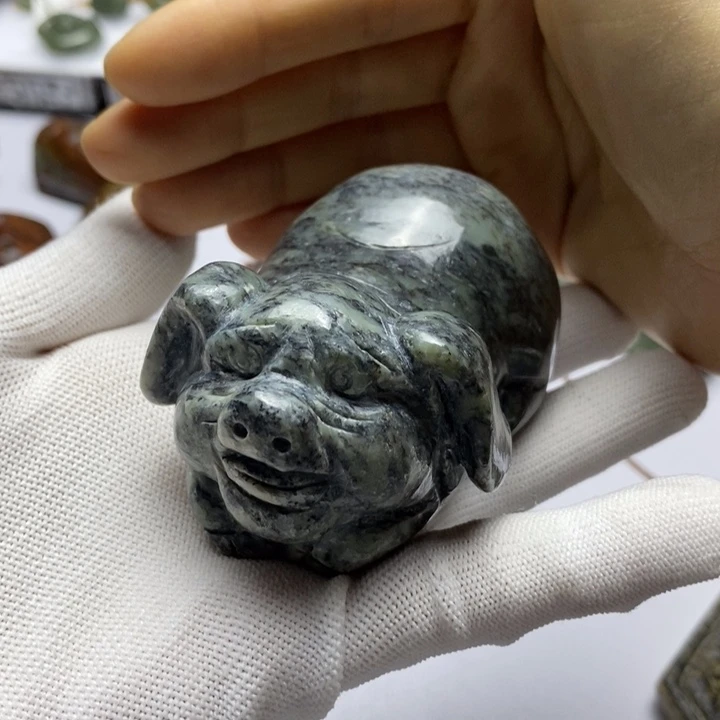 岫岩河磨玉（透闪石质玉）挂件未镶嵌呵*