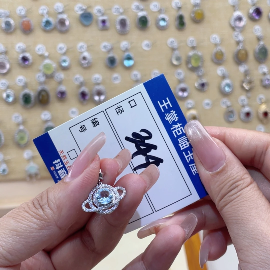 托帕石银S925镶嵌颈饰