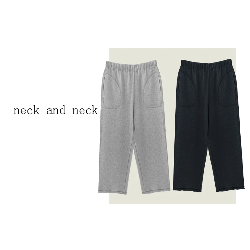 【 neck and neck 】“ 梧桐裤 ”舒适松紧抽绳毛边休闲直筒卫裤