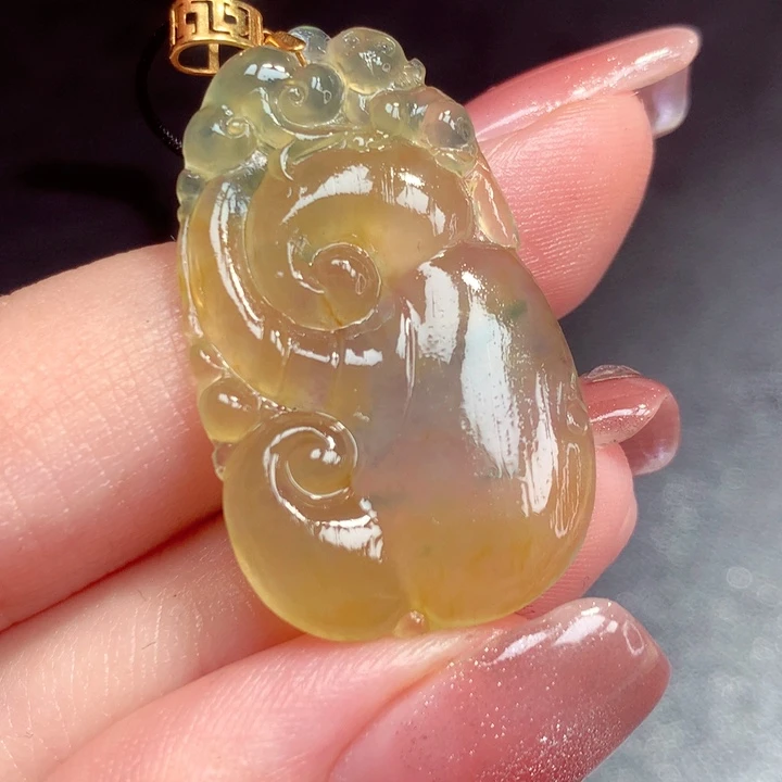 用***1定制翡翠18K金镶嵌翡翠