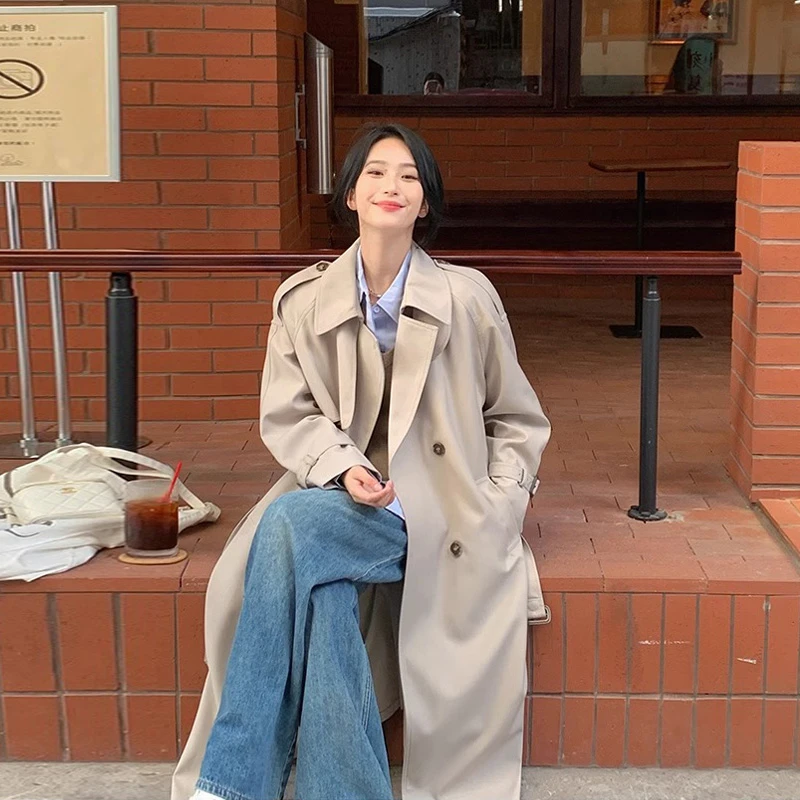 今年流行风衣外套女中长款2025年新款春秋休闲显瘦英伦风气质大衣