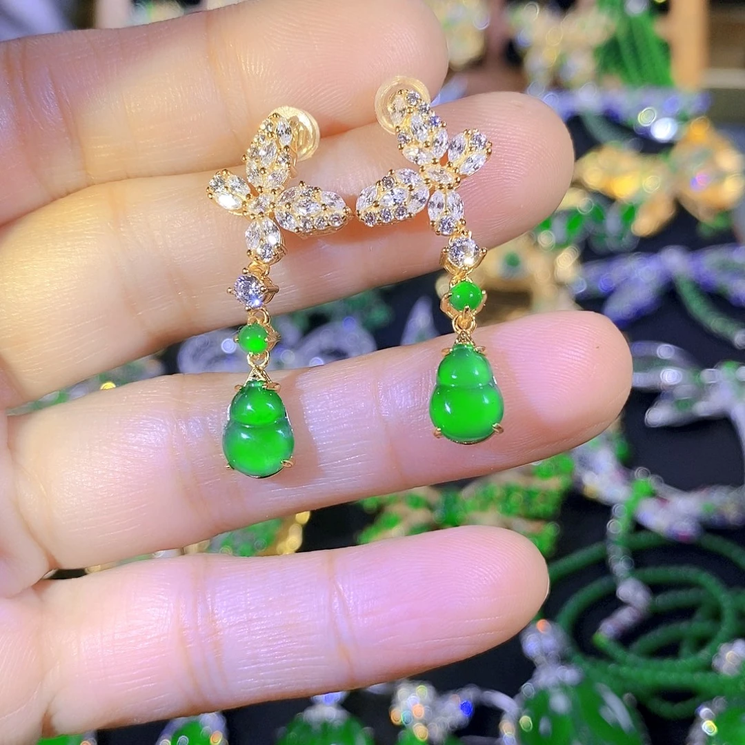 吊坠(不含链)银S925镶嵌翡翠