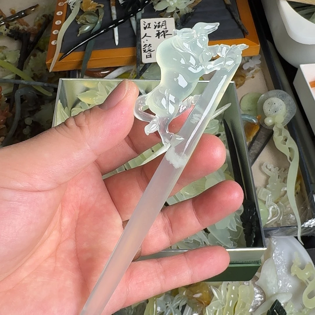 蛇纹石玉未镶嵌发饰